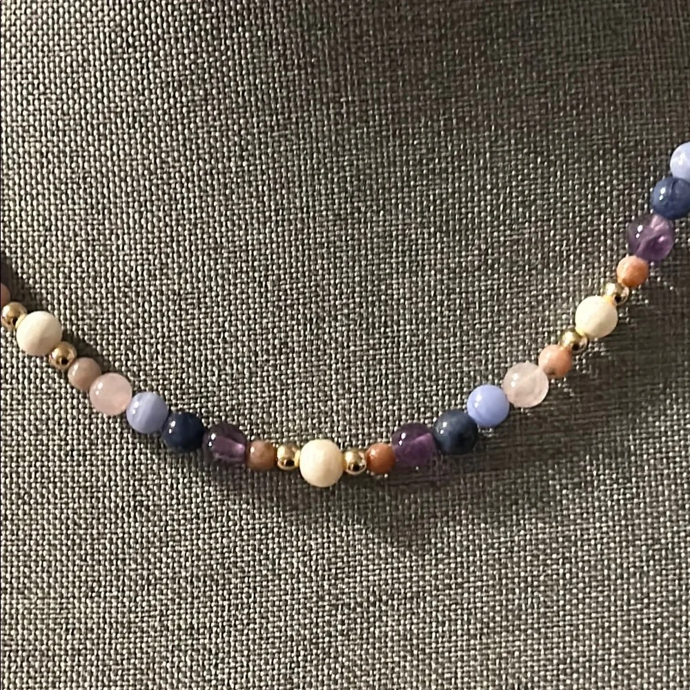 ✨ Handmade Freshwater Pearl + Amethyst + Rose Quartz + Agate Beaded Necklace